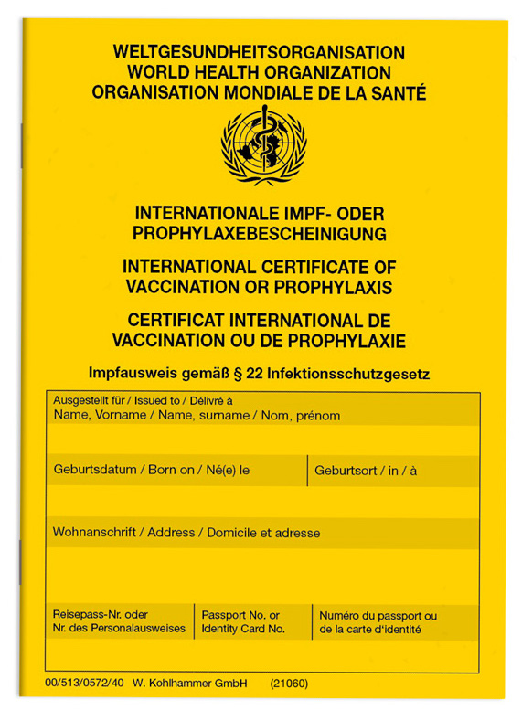 Kohlhammer Impfbuch Impfpass Seite 1